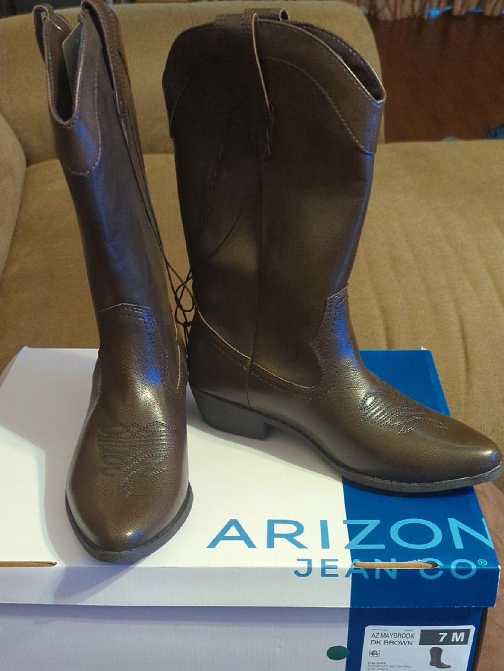 Arizona Jean Company Dark Brown Women's Heeled Cowboy Boots